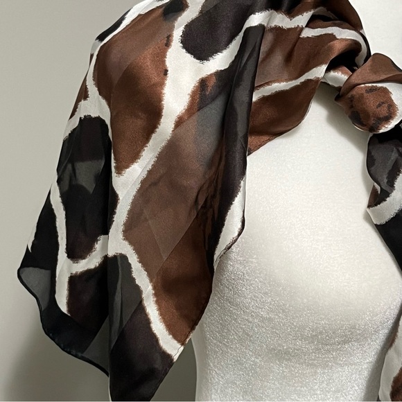Jones New York Animal Print Sheer Silk Scarf - Picture 5 of 8